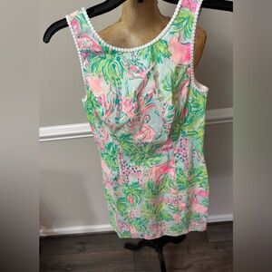 Lilly Pulitzer Colorful Tropical Print Sleeveless Dress 00